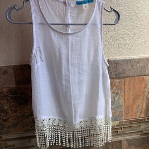 White linen tank